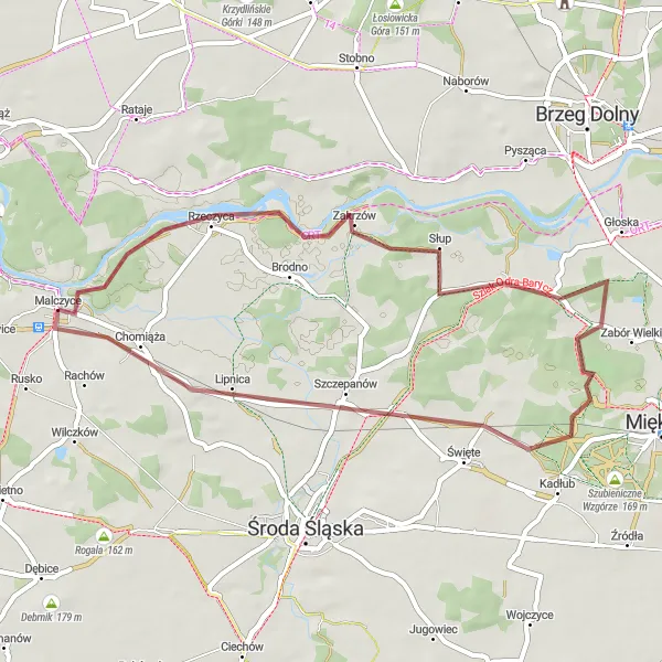 Miniatura mapy "Szlak Przez Doliny i Las" - trasy rowerowej w Dolnośląskie, Poland. Wygenerowane przez planer tras rowerowych Tarmacs.app
