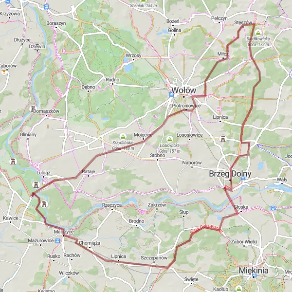 Miniatura mapy "Trasa Klasztorów Dolnośląskich" - trasy rowerowej w Dolnośląskie, Poland. Wygenerowane przez planer tras rowerowych Tarmacs.app
