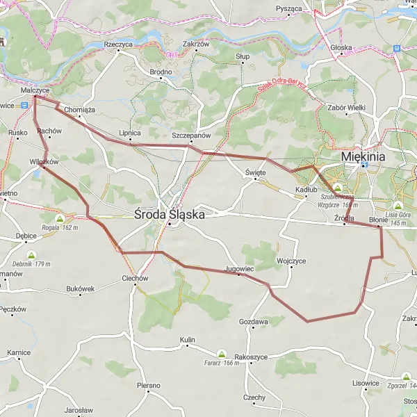 Miniatura mapy "Szlak Rowerowy Dolnośląskie Parki Krajobrazowe" - trasy rowerowej w Dolnośląskie, Poland. Wygenerowane przez planer tras rowerowych Tarmacs.app