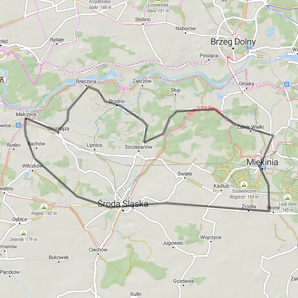 Miniatura mapy "Wspinaczka w Dolnośląskiej Krainie Zamków" - trasy rowerowej w Dolnośląskie, Poland. Wygenerowane przez planer tras rowerowych Tarmacs.app