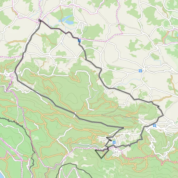 Map miniature of "Countryside Road Tour" cycling inspiration in Dolnośląskie, Poland. Generated by Tarmacs.app cycling route planner