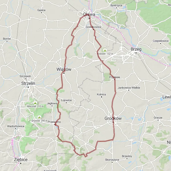 Miniatura mapy "Trasa rowerowa Łukowice Brzeskie - Gaj Oławski" - trasy rowerowej w Dolnośląskie, Poland. Wygenerowane przez planer tras rowerowych Tarmacs.app