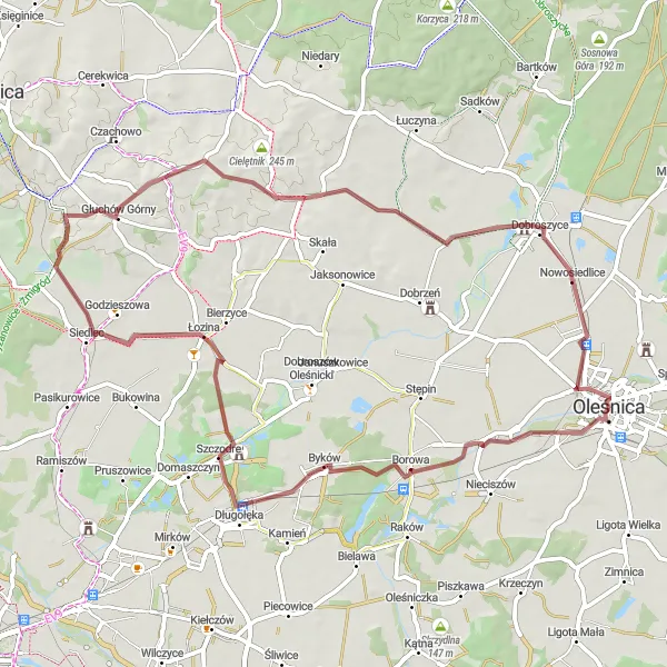Miniatura mapy "Trasa Gravelowa przez Zaczarowane Wzgórza" - trasy rowerowej w Dolnośląskie, Poland. Wygenerowane przez planer tras rowerowych Tarmacs.app