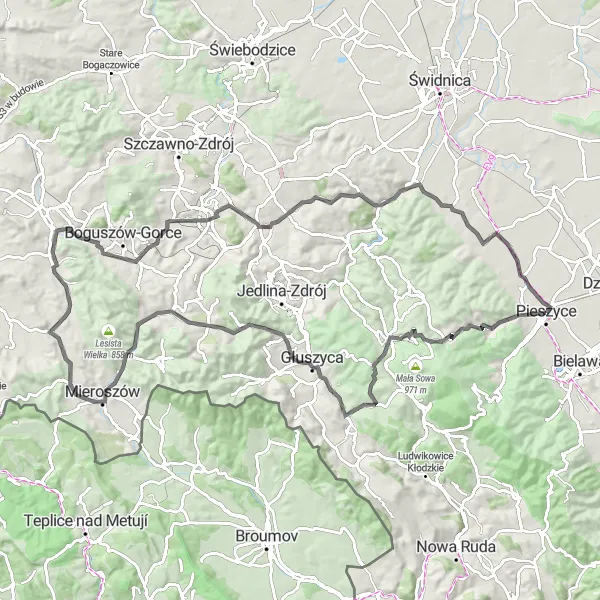 Map miniature of "The Dolnośląskie Adventure" cycling inspiration in Dolnośląskie, Poland. Generated by Tarmacs.app cycling route planner