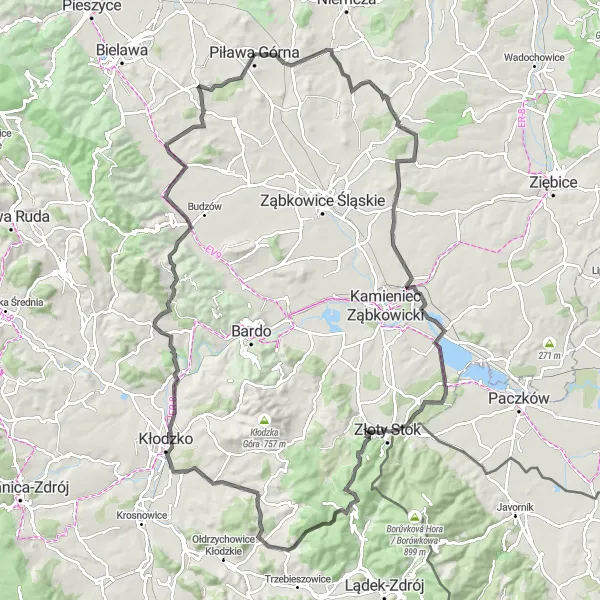 Miniatura mapy "Wokół Gołogóry i Młynowa" - trasy rowerowej w Dolnośląskie, Poland. Wygenerowane przez planer tras rowerowych Tarmacs.app