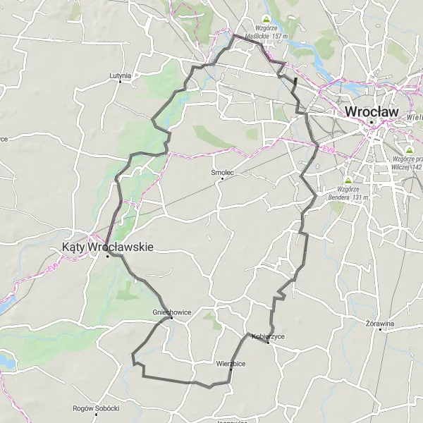 Miniatura mapy "Przez Urokliwe Tereny Dolnośląskie" - trasy rowerowej w Dolnośląskie, Poland. Wygenerowane przez planer tras rowerowych Tarmacs.app