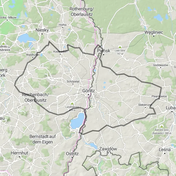Miniatura mapy "Trasa do Oberlausitz" - trasy rowerowej w Dolnośląskie, Poland. Wygenerowane przez planer tras rowerowych Tarmacs.app