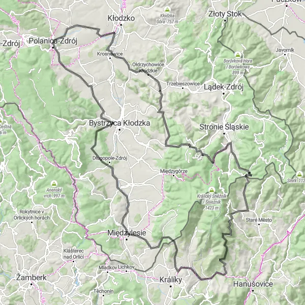 Miniatura mapy "Trasa Dolina Wzgórz" - trasy rowerowej w Dolnośląskie, Poland. Wygenerowane przez planer tras rowerowych Tarmacs.app