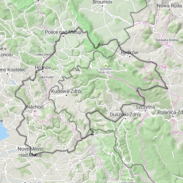 Map miniature of "The Wambierzyce and Góra Anny Circuit" cycling inspiration in Dolnośląskie, Poland. Generated by Tarmacs.app cycling route planner