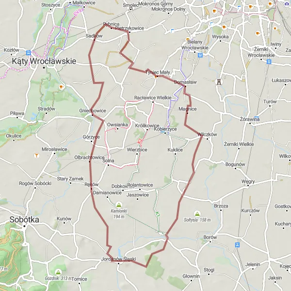 Miniatura mapy "Trasa rowerowa przez Tyniec Mały" - trasy rowerowej w Dolnośląskie, Poland. Wygenerowane przez planer tras rowerowych Tarmacs.app