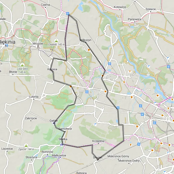 Miniatura mapy "Trasa wycieczkowa "Skałka i okolice"" - trasy rowerowej w Dolnośląskie, Poland. Wygenerowane przez planer tras rowerowych Tarmacs.app