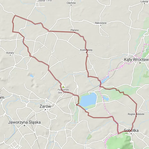 Miniatura mapy "Pejzaże z Grzybka do Słonecznika" - trasy rowerowej w Dolnośląskie, Poland. Wygenerowane przez planer tras rowerowych Tarmacs.app
