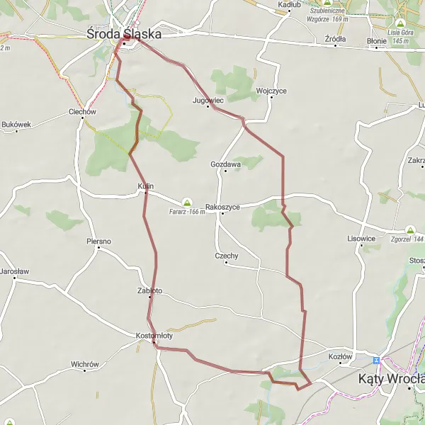 Miniatura mapy "Wyprawa po szutrowych drogach" - trasy rowerowej w Dolnośląskie, Poland. Wygenerowane przez planer tras rowerowych Tarmacs.app