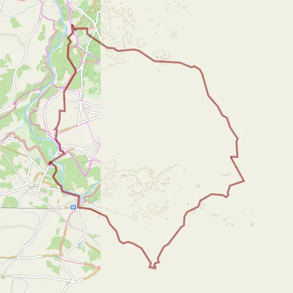 Map miniature of "Gravel Adventure: Unexplored Routes" cycling inspiration in Dolnośląskie, Poland. Generated by Tarmacs.app cycling route planner