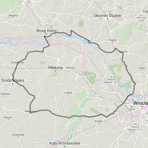 Map miniature of "Picturesque Villages and Historic Treasures" cycling inspiration in Dolnośląskie, Poland. Generated by Tarmacs.app cycling route planner