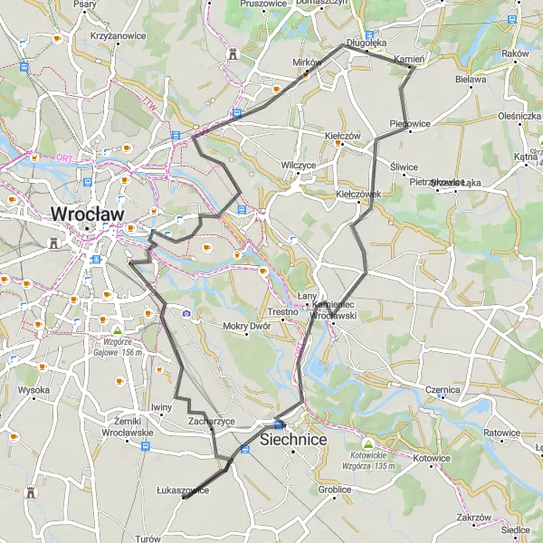 Map miniature of "Góry Izerskie Loop" cycling inspiration in Dolnośląskie, Poland. Generated by Tarmacs.app cycling route planner