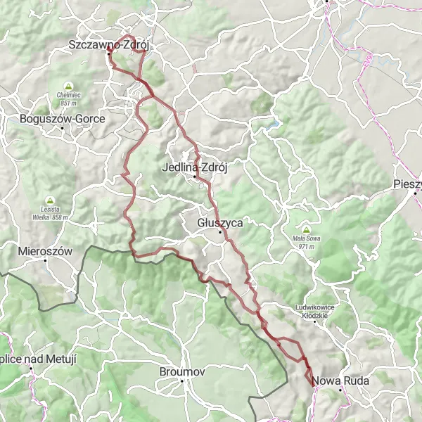 Map miniature of "The Epic Gravel Journey" cycling inspiration in Dolnośląskie, Poland. Generated by Tarmacs.app cycling route planner