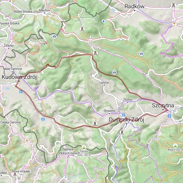 Miniatura mapy "Trasa przez Polskie Wrota" - trasy rowerowej w Dolnośląskie, Poland. Wygenerowane przez planer tras rowerowych Tarmacs.app