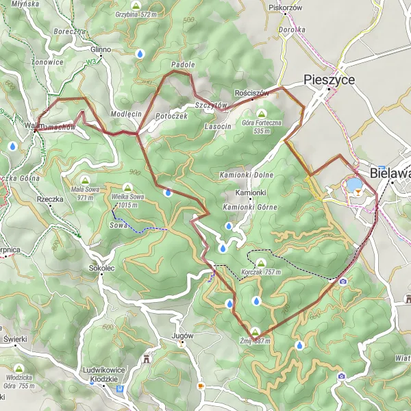 Miniatura mapy "Szlak Kokot - Domachów" - trasy rowerowej w Dolnośląskie, Poland. Wygenerowane przez planer tras rowerowych Tarmacs.app