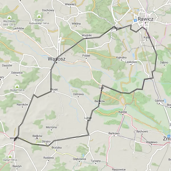 Miniatura mapy "Malownicza trasa szosowa przez Dolnośląskie" - trasy rowerowej w Dolnośląskie, Poland. Wygenerowane przez planer tras rowerowych Tarmacs.app