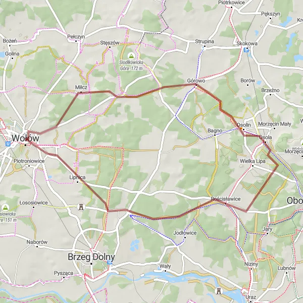 Miniatura mapy "Trasa Chynowiec-Sienna" - trasy rowerowej w Dolnośląskie, Poland. Wygenerowane przez planer tras rowerowych Tarmacs.app