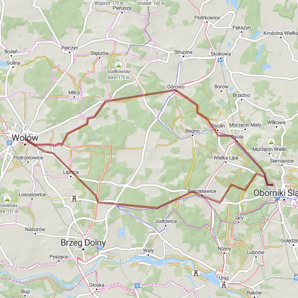 Miniatura mapy "Trasa szutrowa przez Osolę" - trasy rowerowej w Dolnośląskie, Poland. Wygenerowane przez planer tras rowerowych Tarmacs.app