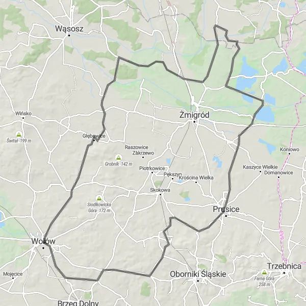 Miniatura mapy "Wyprawa po Dolnośląskie pagórki" - trasy rowerowej w Dolnośląskie, Poland. Wygenerowane przez planer tras rowerowych Tarmacs.app