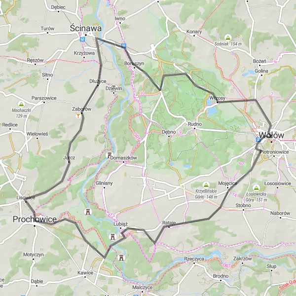 Miniatura mapy "Rowerowa podróż przez Klasztor Cystersów w Lubiążu" - trasy rowerowej w Dolnośląskie, Poland. Wygenerowane przez planer tras rowerowych Tarmacs.app