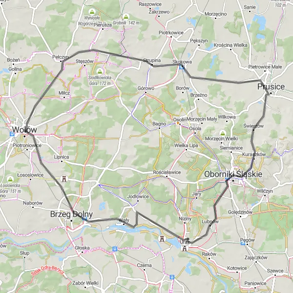 Miniatura mapy "Trasa Dolnośląskich kamieniołomów" - trasy rowerowej w Dolnośląskie, Poland. Wygenerowane przez planer tras rowerowych Tarmacs.app