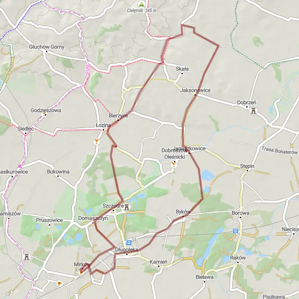 Miniatura mapy "Trasa Gravelowa przez Łączkę i Mirków" - trasy rowerowej w Dolnośląskie, Poland. Wygenerowane przez planer tras rowerowych Tarmacs.app