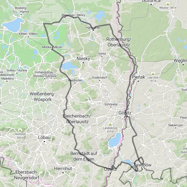 Map miniature of "The Dolnośląskie Adventure" cycling inspiration in Dolnośląskie, Poland. Generated by Tarmacs.app cycling route planner