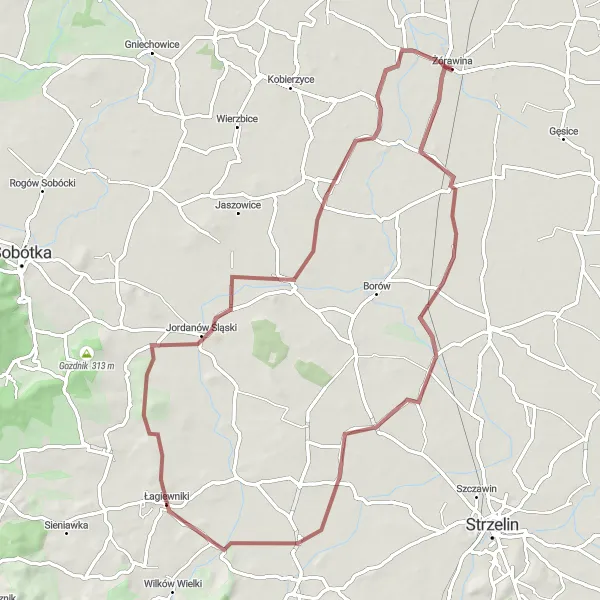 Miniatura mapy "Wycieczka gravelowa do Jordanowa Śląskiego" - trasy rowerowej w Dolnośląskie, Poland. Wygenerowane przez planer tras rowerowych Tarmacs.app