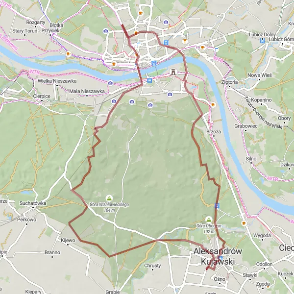 Miniatura mapy "Trasa Szlakiem Fortów" - trasy rowerowej w Kujawsko-pomorskie, Poland. Wygenerowane przez planer tras rowerowych Tarmacs.app