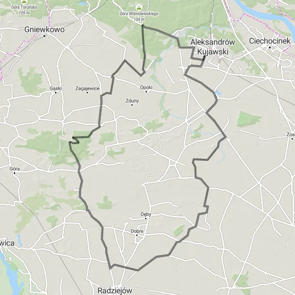 Miniatura mapy "Wycieczka przez Kujawy" - trasy rowerowej w Kujawsko-pomorskie, Poland. Wygenerowane przez planer tras rowerowych Tarmacs.app