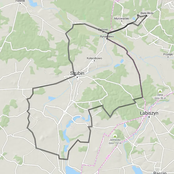 Miniatura mapy "Szlak Rynarzewo - Kruszyn Krajeński" - trasy rowerowej w Kujawsko-pomorskie, Poland. Wygenerowane przez planer tras rowerowych Tarmacs.app