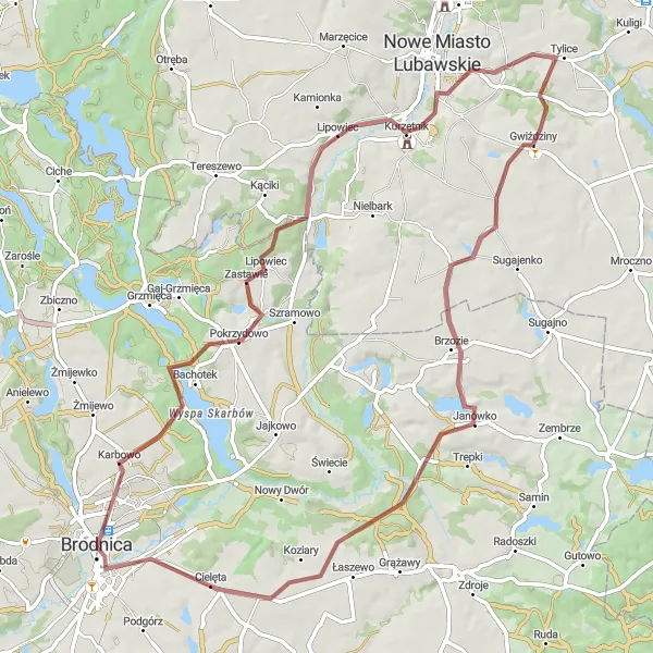 Miniatura mapy "Trasa do Wieży Widokowej" - trasy rowerowej w Kujawsko-pomorskie, Poland. Wygenerowane przez planer tras rowerowych Tarmacs.app