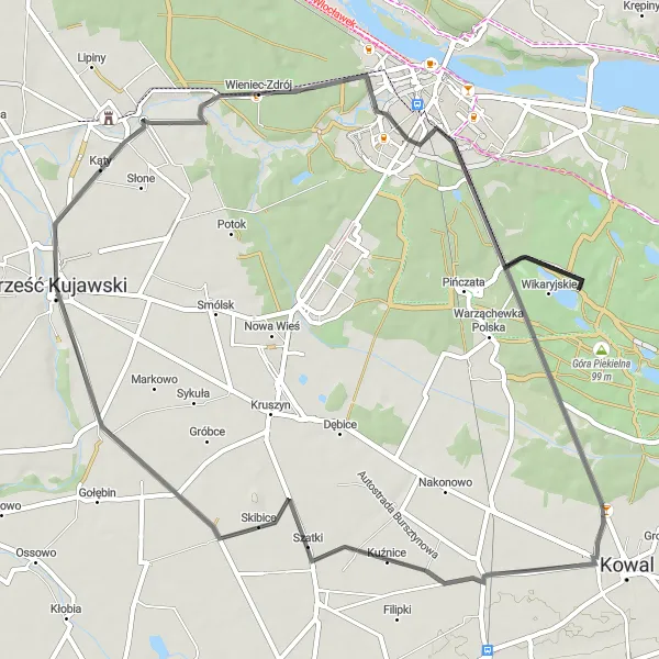 Miniatura mapy "Stary Brześć i Machnacz Tour" - trasy rowerowej w Kujawsko-pomorskie, Poland. Wygenerowane przez planer tras rowerowych Tarmacs.app