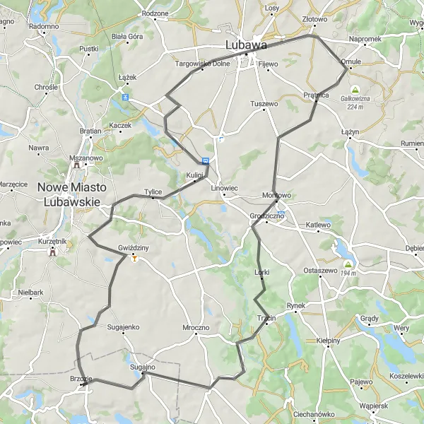 Miniatura mapy "Przejażdżka przez Krzemieniewo i Grodziczno" - trasy rowerowej w Kujawsko-pomorskie, Poland. Wygenerowane przez planer tras rowerowych Tarmacs.app