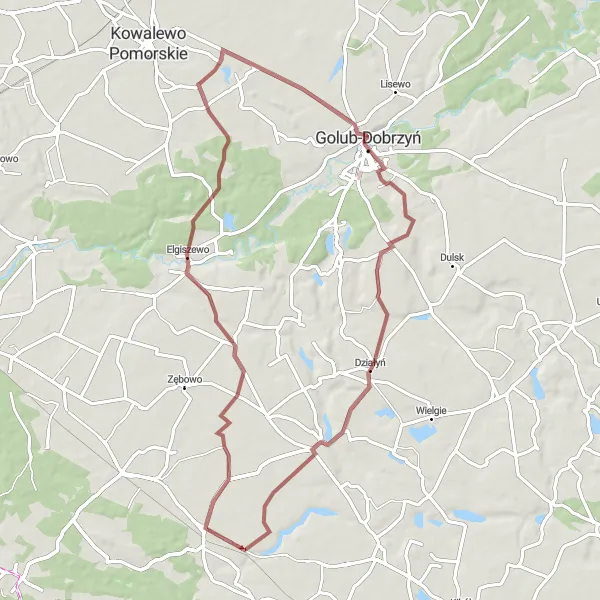 Miniatura mapy "Trasa Chełmoniec - Steklin" - trasy rowerowej w Kujawsko-pomorskie, Poland. Wygenerowane przez planer tras rowerowych Tarmacs.app