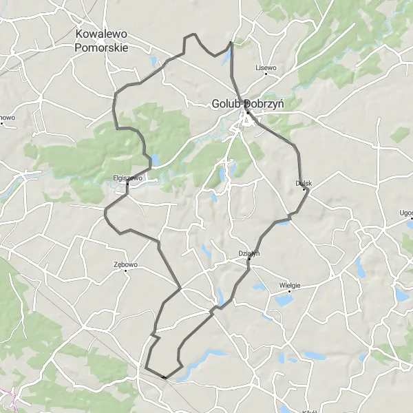 Miniatura mapy "Trasa Po Mazowszu" - trasy rowerowej w Kujawsko-pomorskie, Poland. Wygenerowane przez planer tras rowerowych Tarmacs.app
