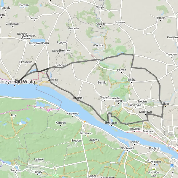 Miniatura mapy "Trasa Road przez Górę Zamkową, Brudzeń Duży i Rokicie" - trasy rowerowej w Kujawsko-pomorskie, Poland. Wygenerowane przez planer tras rowerowych Tarmacs.app