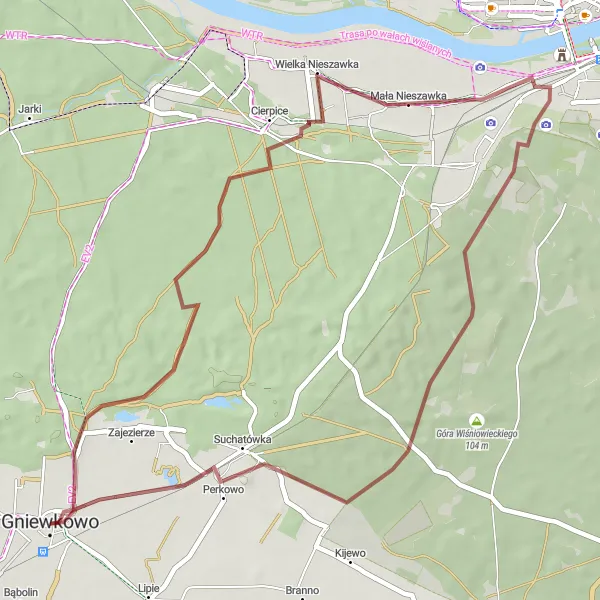 Miniatura mapy "Trasa rowerowa przez Suchatówkę" - trasy rowerowej w Kujawsko-pomorskie, Poland. Wygenerowane przez planer tras rowerowych Tarmacs.app