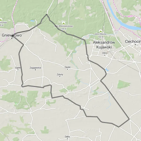 Miniatura mapy "Trasa przez Służewo, Koneck i Lipie" - trasy rowerowej w Kujawsko-pomorskie, Poland. Wygenerowane przez planer tras rowerowych Tarmacs.app