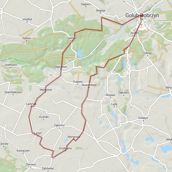 Miniatura mapy "Trasa rowerowa: Golub-Dobrzyń - Ciechocin" - trasy rowerowej w Kujawsko-pomorskie, Poland. Wygenerowane przez planer tras rowerowych Tarmacs.app