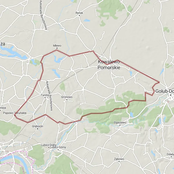 Miniatura mapy "Trasa Gravelowa przez Kowalewo Pomorskie" - trasy rowerowej w Kujawsko-pomorskie, Poland. Wygenerowane przez planer tras rowerowych Tarmacs.app