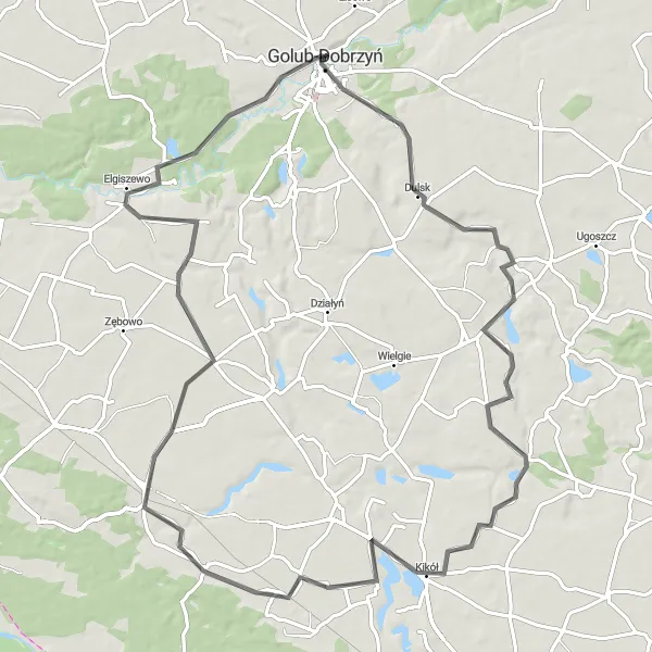 Miniatura mapy "Szlak Zamków Kujawskich" - trasy rowerowej w Kujawsko-pomorskie, Poland. Wygenerowane przez planer tras rowerowych Tarmacs.app
