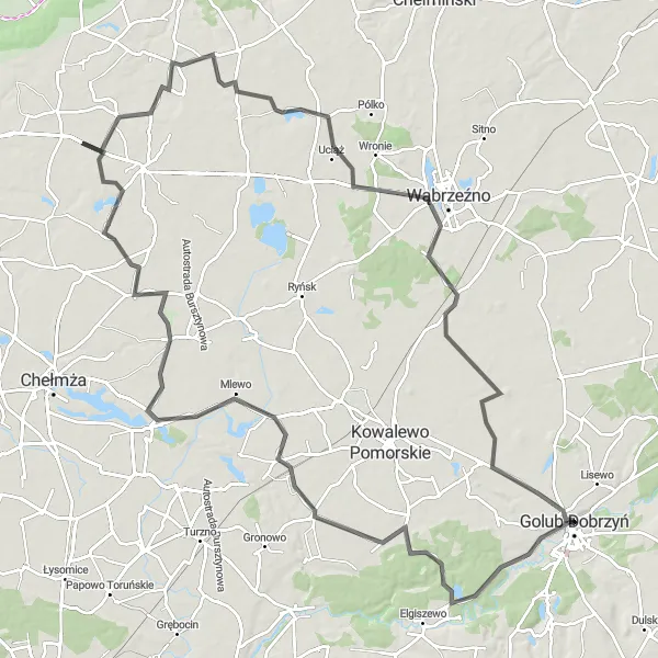 Miniatura mapy "Trasa rowerowa: Franksztyn - Ostrowite" - trasy rowerowej w Kujawsko-pomorskie, Poland. Wygenerowane przez planer tras rowerowych Tarmacs.app