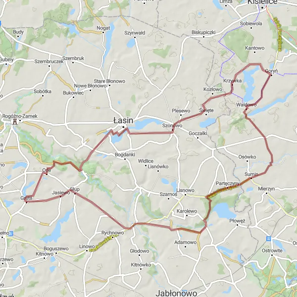 Miniatura mapy "Trasa rowerowa w okolicach Gruty" - trasy rowerowej w Kujawsko-pomorskie, Poland. Wygenerowane przez planer tras rowerowych Tarmacs.app