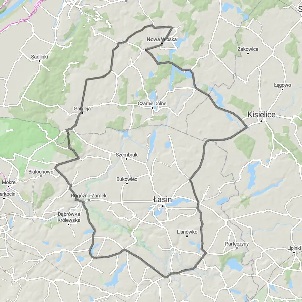 Miniatura mapy "Szlakiem Skurgwy i Kalmuzów" - trasy rowerowej w Kujawsko-pomorskie, Poland. Wygenerowane przez planer tras rowerowych Tarmacs.app