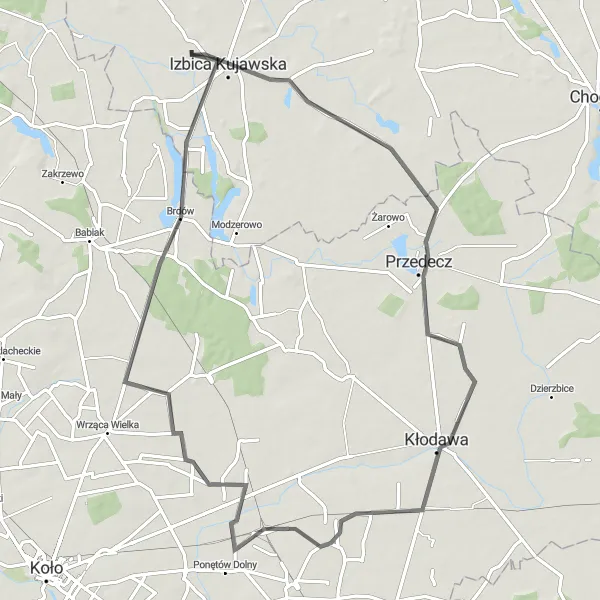 Miniatura mapy "Trasa rowerowa przez Błennę, Przedecz i Kłodawę" - trasy rowerowej w Kujawsko-pomorskie, Poland. Wygenerowane przez planer tras rowerowych Tarmacs.app